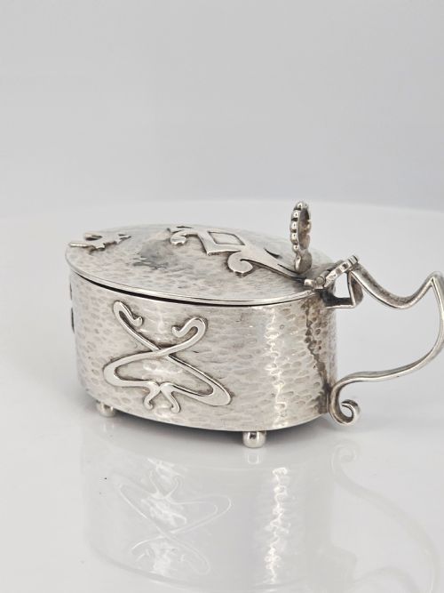 DELIGHTFUL ARTS CRAFTS MUSTARD POT BY CEWILLIAMS BIRM 1902 - ADDITIONAL PHOTO 1