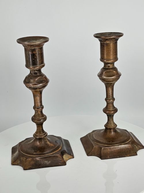 LATE 18THC BRASS CANDLESTICKS GREAT COLOUR - ADDITIONAL PHOTO 16