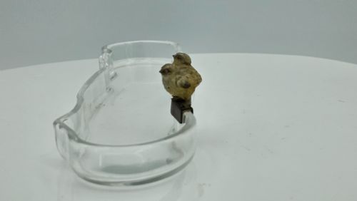 UNUSUAL AND EXQUISITE COLD PAINTED BRONZE CHICKS ON CRYSTAL GLASS PEN TRAY C1900 - ADDITIONAL PHOTO 6