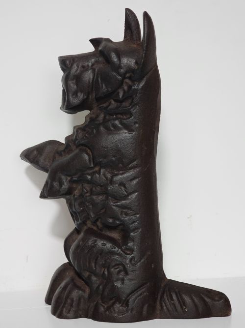 fine large antique cast iron scottie door stop - CATEGORY: ANTIQUE METAL - DATED 1900