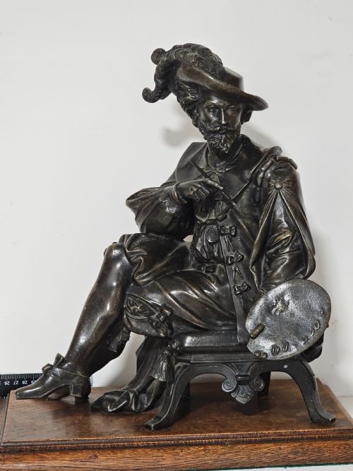 MAGNIFICENT LARGE 19THCENTURY BRONZED SPELTER OF REMBRANDT C 1880 - ADDITIONAL PHOTO 4