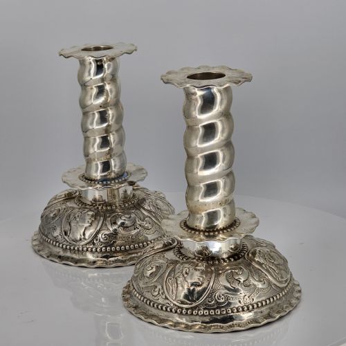 fabulous 19thc pair of 16thc style solid silver candlesticks by robert harper c1879 - CATEGORY: ANTIQUE SILVER - DATED 19TH CENTURY
