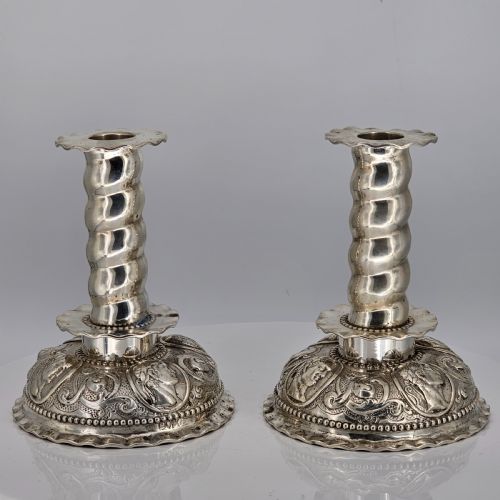 FABULOUS 19THC PAIR OF 16THC STYLE SOLID SILVER CANDLESTICKS BY ROBERT HARPER C1879 - ADDITIONAL PHOTO 2