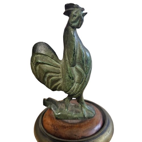 INTERESTING ART DECO FRENCH BRONZE COCKEREL CAR MASCOT 1930S - ADDITIONAL PHOTO 1