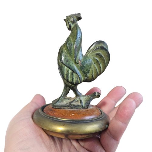 INTERESTING ART DECO FRENCH BRONZE COCKEREL CAR MASCOT 1930S - ADDITIONAL PHOTO 6