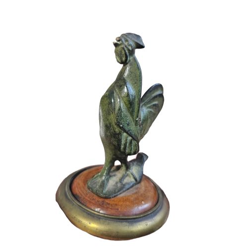 INTERESTING ART DECO FRENCH BRONZE COCKEREL CAR MASCOT 1930S - ADDITIONAL PHOTO 7