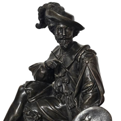 MAGNIFICENT LARGE 19THCENTURY BRONZED SPELTER OF REMBRANDT C 1880 - ADDITIONAL PHOTO 7