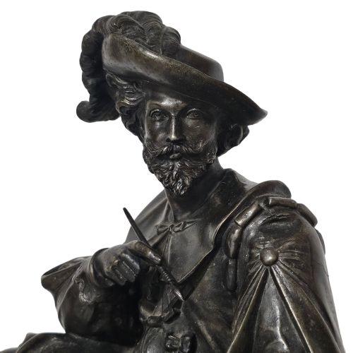 MAGNIFICENT LARGE 19THCENTURY BRONZED SPELTER OF REMBRANDT C 1880 - ADDITIONAL PHOTO 9
