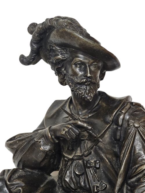 MAGNIFICENT LARGE 19THCENTURY BRONZED SPELTER OF REMBRANDT C 1880 - ADDITIONAL PHOTO 10