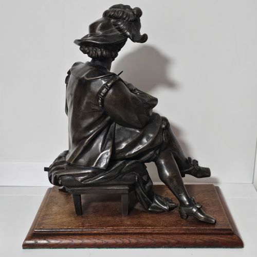 MAGNIFICENT LARGE 19THCENTURY BRONZED SPELTER OF REMBRANDT C 1880 - ADDITIONAL PHOTO 3