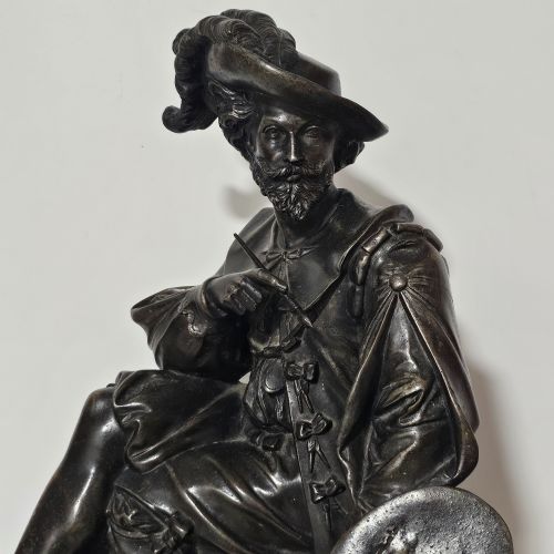 MAGNIFICENT LARGE 19THCENTURY BRONZED SPELTER OF REMBRANDT C 1880 - ADDITIONAL PHOTO 11