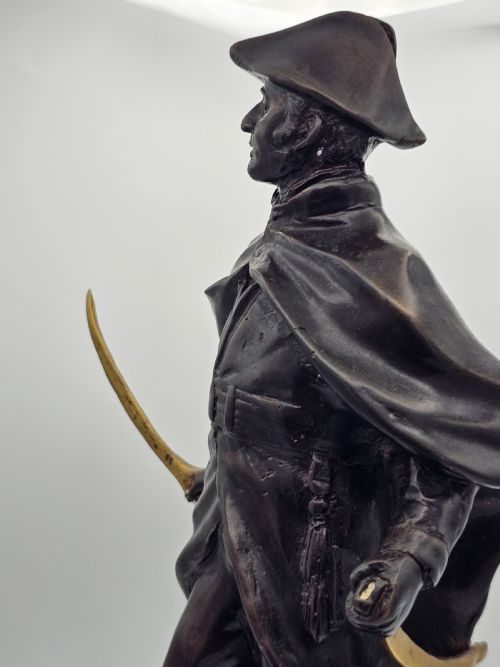 EARLYMID 20THC BRONZE FIGURE OF WELLINGTON SIGNED BOUCHER WITH BRASS SWORD CANNON - ADDITIONAL PHOTO 5