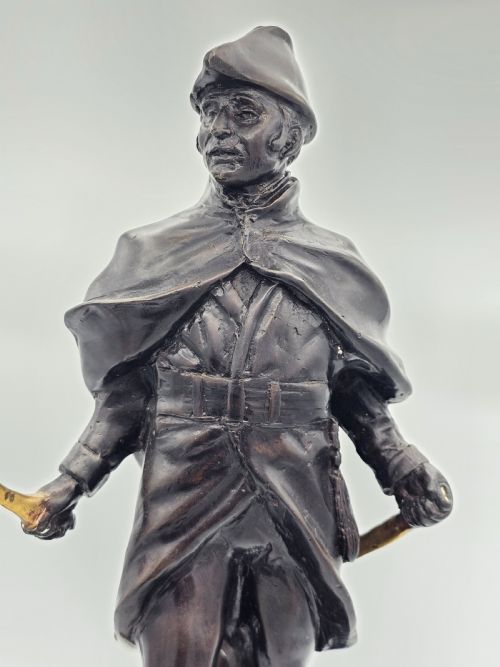 EARLYMID 20THC BRONZE FIGURE OF WELLINGTON SIGNED BOUCHER WITH BRASS SWORD CANNON - ADDITIONAL PHOTO 6