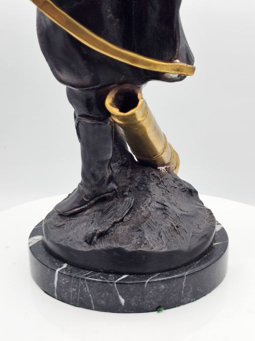 EARLYMID 20THC BRONZE FIGURE OF WELLINGTON SIGNED BOUCHER WITH BRASS SWORD CANNON - ADDITIONAL PHOTO 8
