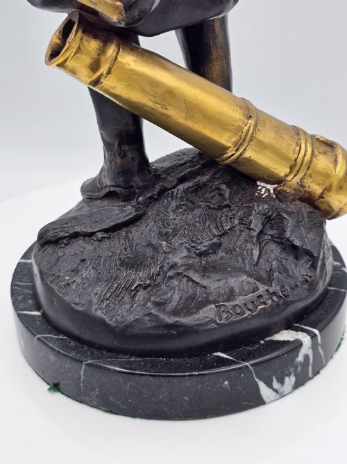 EARLYMID 20THC BRONZE FIGURE OF WELLINGTON SIGNED BOUCHER WITH BRASS SWORD CANNON - ADDITIONAL PHOTO 9