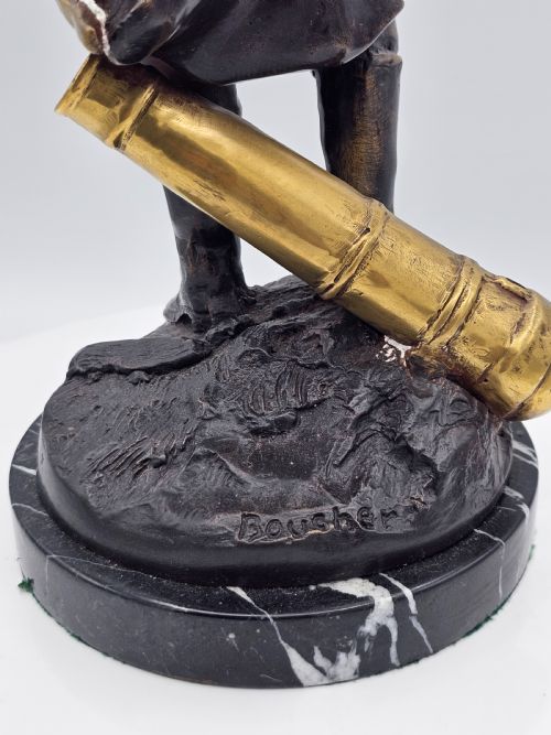 EARLYMID 20THC BRONZE FIGURE OF WELLINGTON SIGNED BOUCHER WITH BRASS SWORD CANNON - ADDITIONAL PHOTO 10