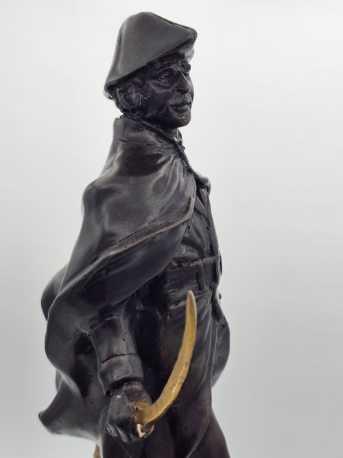 EARLYMID 20THC BRONZE FIGURE OF WELLINGTON SIGNED BOUCHER WITH BRASS SWORD CANNON - ADDITIONAL PHOTO 13