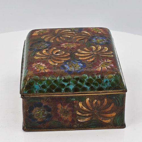 DELIGHTFUL VINTAGE CLOISONNE BOX GREAT COLOURS C1930S - ADDITIONAL PHOTO 6