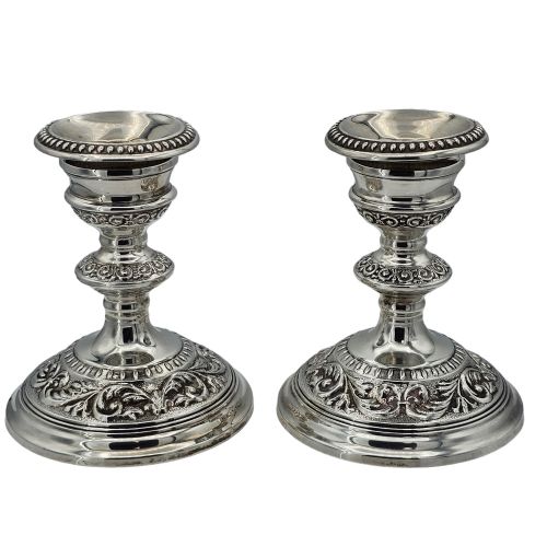 delightful vintage pair of hallmarked silver candlesticks birm 1966 - CATEGORY: ANTIQUE SILVER - DATED 1960