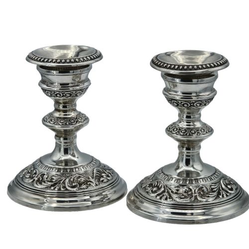 DELIGHTFUL VINTAGE PAIR OF HALLMARKED SILVER CANDLESTICKS BIRM 1966 - ADDITIONAL PHOTO 9