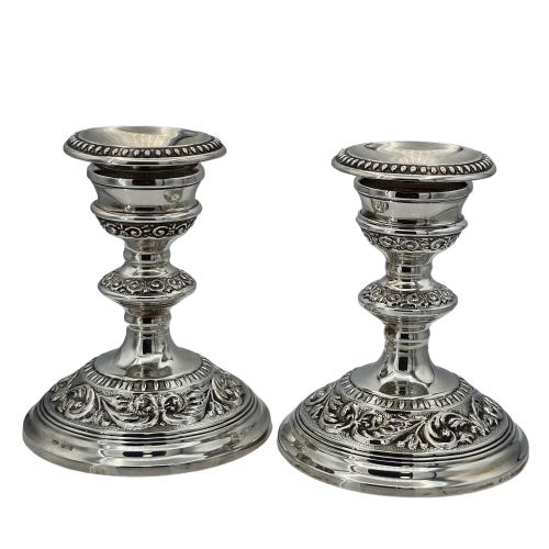 DELIGHTFUL VINTAGE PAIR OF HALLMARKED SILVER CANDLESTICKS BIRM 1966 - ADDITIONAL PHOTO 11
