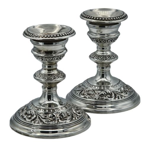 DELIGHTFUL VINTAGE PAIR OF HALLMARKED SILVER CANDLESTICKS BIRM 1966 - ADDITIONAL PHOTO 13