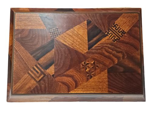 ANTIQUE LATE 19THEARLY 20TH CENTURY JAPANESE MARQUETRY LACQUER JEWELLERY BOX - ADDITIONAL PHOTO 1