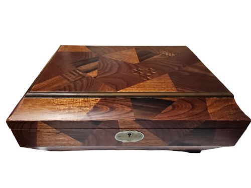 ANTIQUE LATE 19THEARLY 20TH CENTURY JAPANESE MARQUETRY LACQUER JEWELLERY BOX - ADDITIONAL PHOTO 4