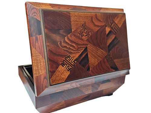 ANTIQUE LATE 19THEARLY 20TH CENTURY JAPANESE MARQUETRY LACQUER JEWELLERY BOX - ADDITIONAL PHOTO 9