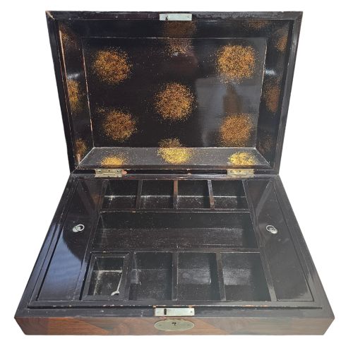 ANTIQUE LATE 19THEARLY 20TH CENTURY JAPANESE MARQUETRY LACQUER JEWELLERY BOX - ADDITIONAL PHOTO 16
