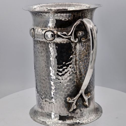 BARKER BROTHERS SUPERQUALITY ART NOUVEAU ARTS CRAFTS 1905 SILVERPLATED WINE COOLER - ADDITIONAL PHOTO 2