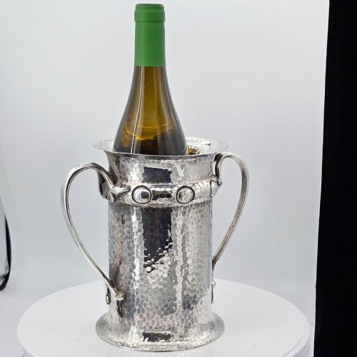 BARKER BROTHERS SUPERQUALITY ART NOUVEAU ARTS CRAFTS 1905 SILVERPLATED WINE COOLER - ADDITIONAL PHOTO 11