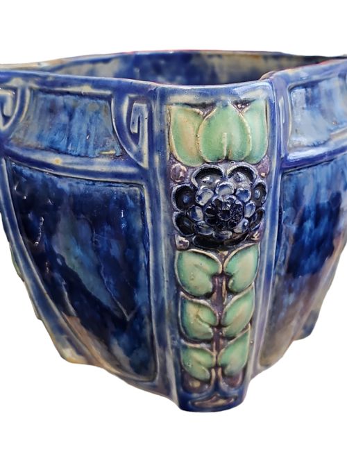 FABULOUS ARTS CRAFTS DOULTON LAMBETH JARDINIERE C1900 ETHEL BEARD - ADDITIONAL PHOTO 13