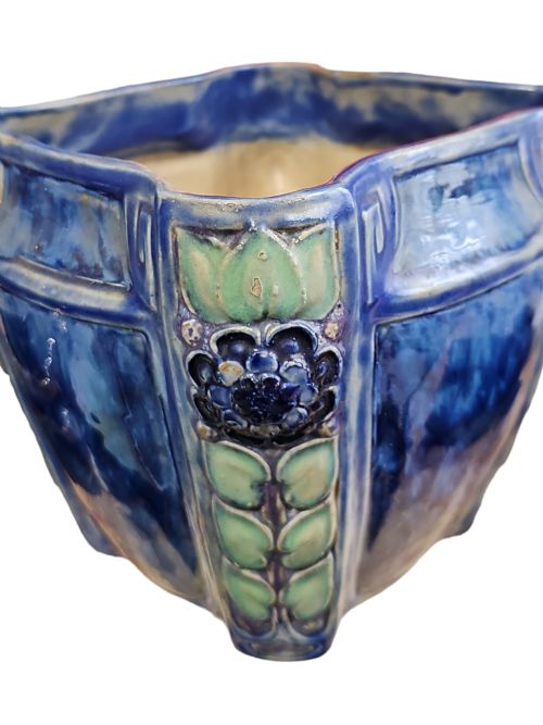 FABULOUS ARTS CRAFTS DOULTON LAMBETH JARDINIERE C1900 ETHEL BEARD - ADDITIONAL PHOTO 2