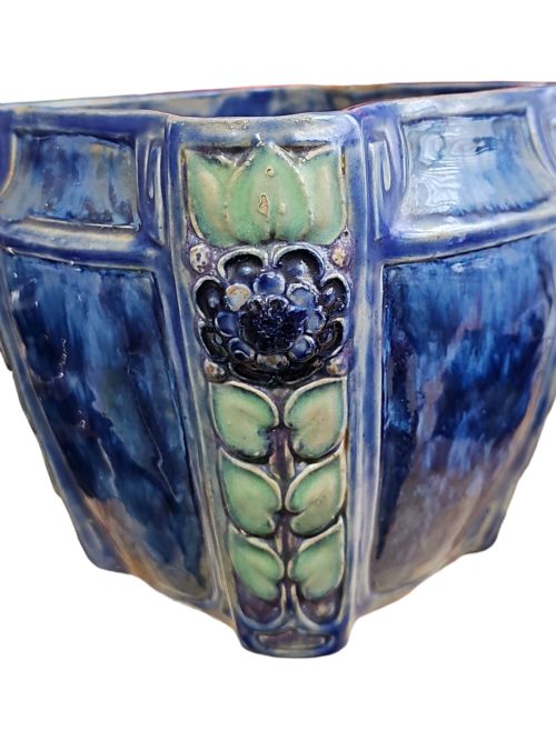 FABULOUS ARTS CRAFTS DOULTON LAMBETH JARDINIERE C1900 ETHEL BEARD - ADDITIONAL PHOTO 7