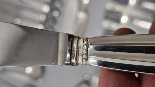 STUNNING VINTAGE GEORG JENSEN 75PCE SILVER ACORN CUTLERY SERVICE PLUS 5 X RARE FRIGAST SILVER SERVERS USED ONLY ONCE - ADDITIONAL PHOTO 7
