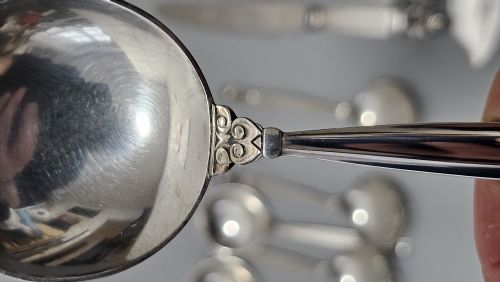 STUNNING VINTAGE GEORG JENSEN 75PCE SILVER ACORN CUTLERY SERVICE PLUS 5 X RARE FRIGAST SILVER SERVERS USED ONLY ONCE - ADDITIONAL PHOTO 25
