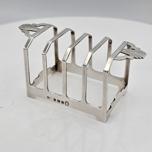 stylish art deco silver toast rack deakin francis 1935 - CATEGORY: ANTIQUE SILVER - DATED 1930