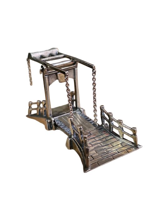 UNUSUAL DUTCH MINIATURE SILVER WORKING DRAWBRIDGE C1900 - ADDITIONAL PHOTO 1