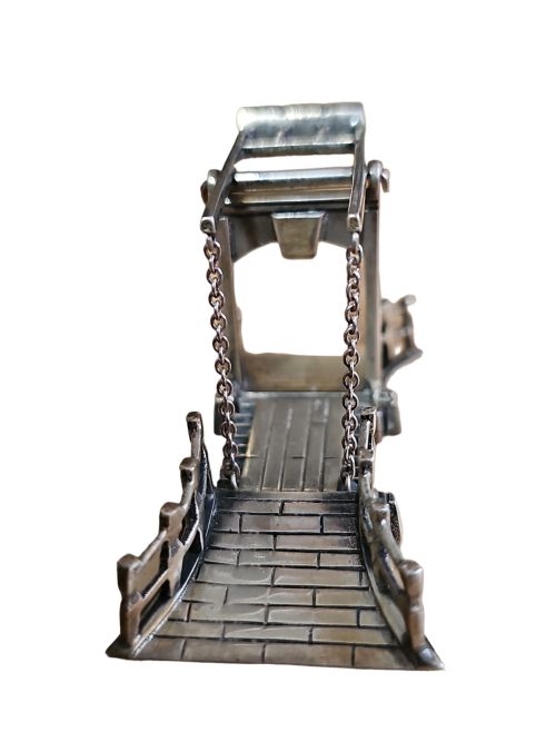 UNUSUAL DUTCH MINIATURE SILVER WORKING DRAWBRIDGE C1900 - ADDITIONAL PHOTO 4