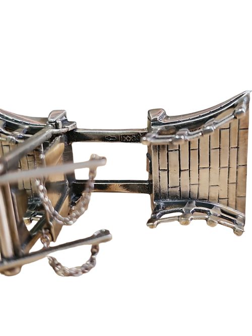 UNUSUAL DUTCH MINIATURE SILVER WORKING DRAWBRIDGE C1900 - ADDITIONAL PHOTO 9