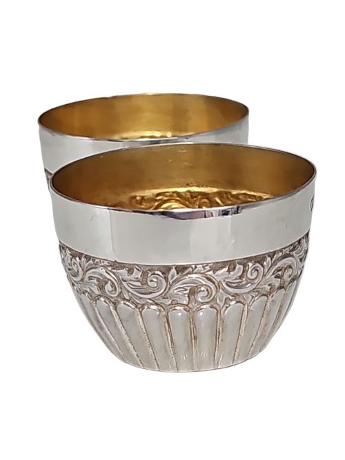 ATTRACTIVE PAIR OF 19THC ELKINGTON SILVER SALTS WITH GILDED INTERIORS C1889 - ADDITIONAL PHOTO 4