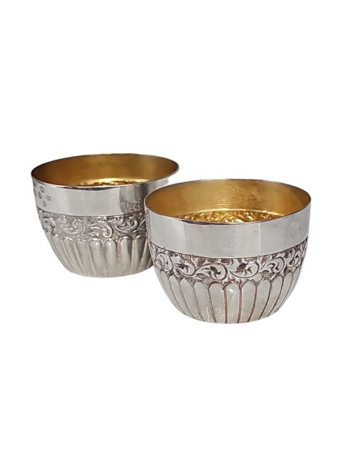 ATTRACTIVE PAIR OF 19THC ELKINGTON SILVER SALTS WITH GILDED INTERIORS C1889 - ADDITIONAL PHOTO 8