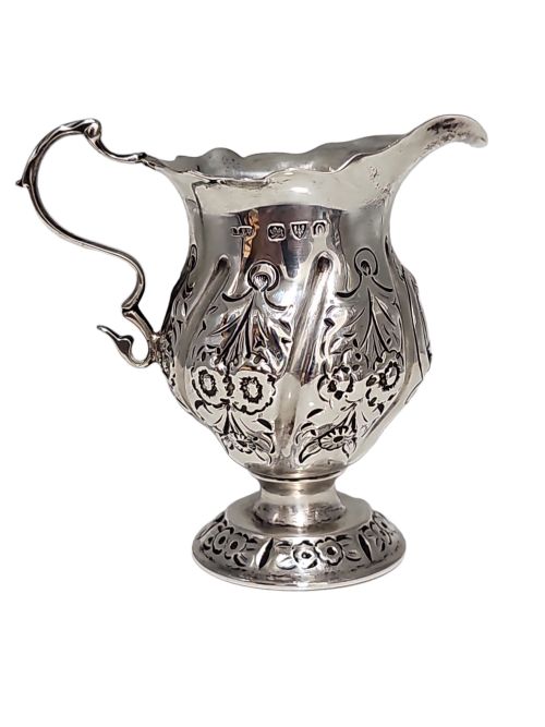 silver cream jug by stokes ireland ltd william henry stokes arthur george ireland chester 1897 - CATEGORY: ANTIQUE SILVER - DATED 1880