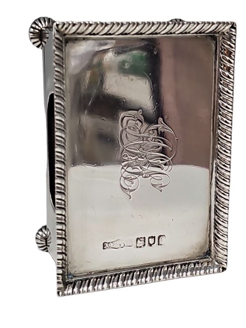 LARGE VINTAGE SILVER MATCHBOX HOLDER LONDON 1898 - ADDITIONAL PHOTO 12