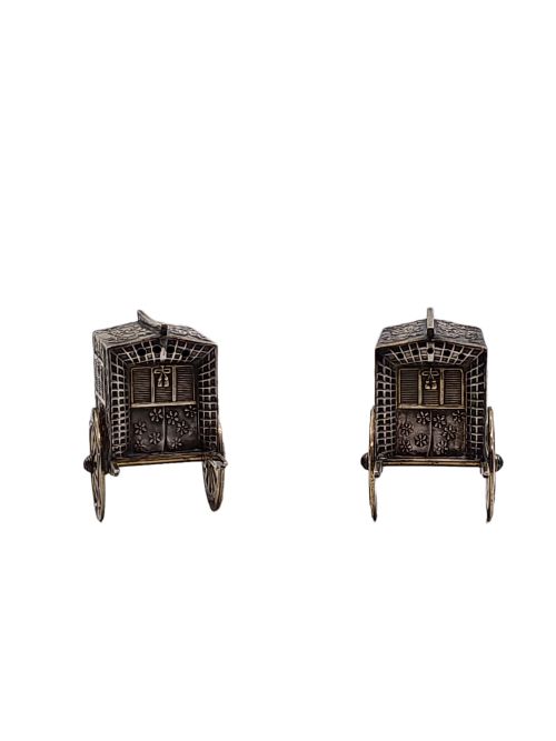 FABULOUS QUALITY JAPANESE VINTAGE STERLING SILVER CRUETS FORMED AS WAGONS C1920S - ADDITIONAL PHOTO 15