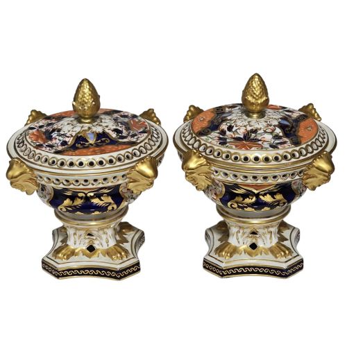 stunning pair of bloor derby pot pourri vases excellent condition c1815 - CATEGORY: ANTIQUE VASES - DATED 1800