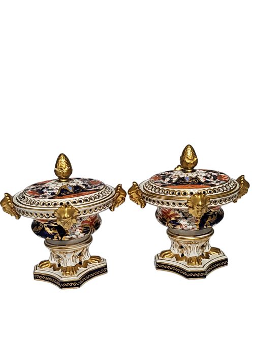STUNNING PAIR OF BLOOR DERBY POT POURRI VASES EXCELLENT CONDITION C1815 - ADDITIONAL PHOTO 9