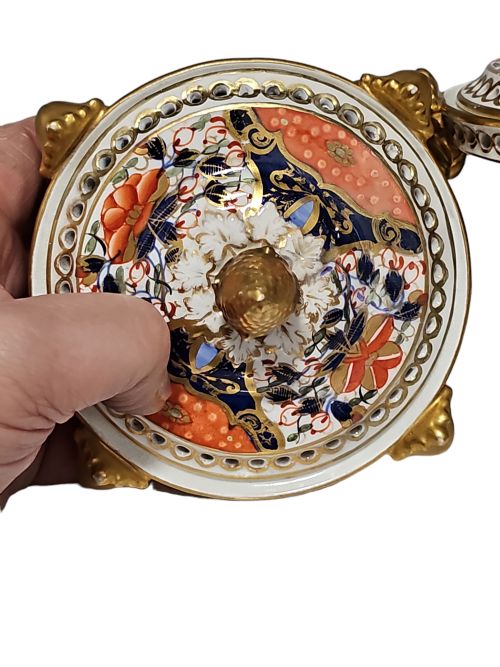 STUNNING PAIR OF BLOOR DERBY POT POURRI VASES EXCELLENT CONDITION C1815 - ADDITIONAL PHOTO 11