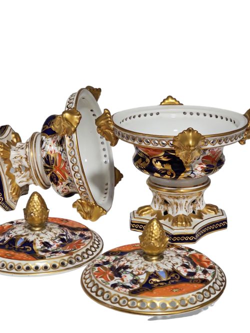 STUNNING PAIR OF BLOOR DERBY POT POURRI VASES EXCELLENT CONDITION C1815 - ADDITIONAL PHOTO 17